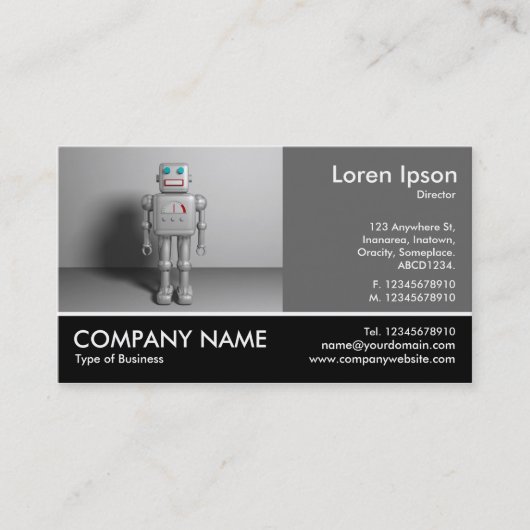 Footed Foto - 60pc Gray - Robot Visitenkarte (Vorderseite)