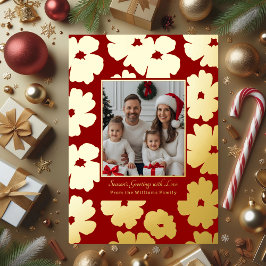 Footing Christmas Card Template Fotos Holiday Red Folien Feiertagskarte