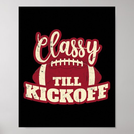 Footll Girl Gift Cly bis Kickoff Fall Footll Fan Poster (Vorne)