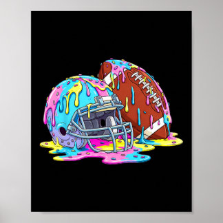 Footll Helmet Drip For Boys Kids Youth Dripping Ic Poster