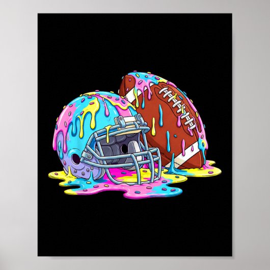 Footll Helmet Drip For Boys Kids Youth Dripping Ic Poster (Vorne)