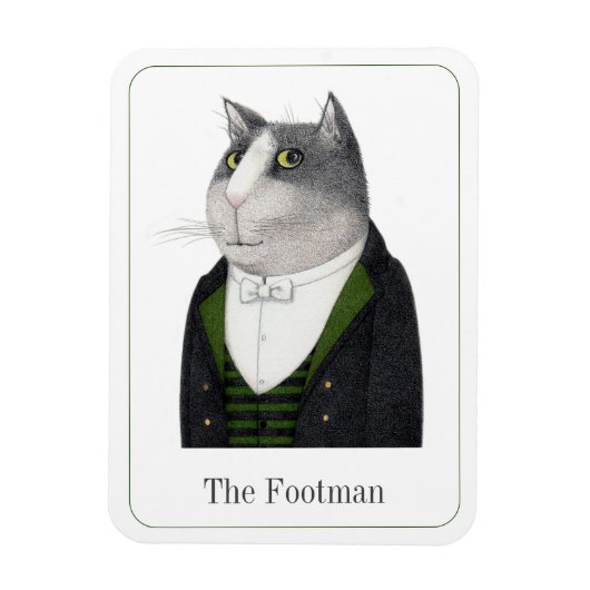 FOOTMAN CAT 3x4 Flexible Magnet + Text II (Vertikal)