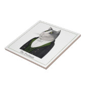 FOOTMAN CAT 4.25" Square Keramik Tile + Text Fliese (Seite)