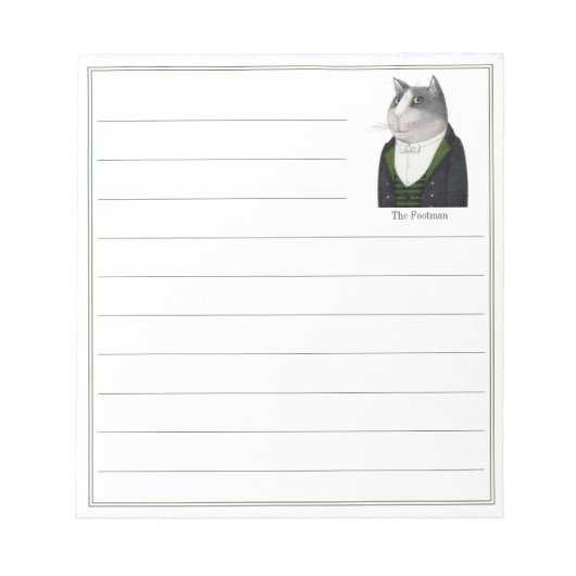 FOOTMAN CAT 5.5x6 Notepad + Linien Notizblock (Vorderseite)