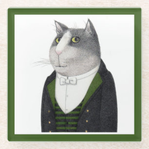 FOOTMAN CAT Glass Drink Untersetzer