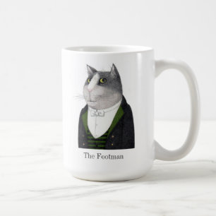FOOTMAN CAT Hohe weiße Tasse + Text