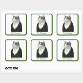 FOOTMAN CAT Large Square Stickers + Text (Blatt)