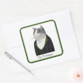 FOOTMAN CAT Large Square Stickers + Text (Umschlag)