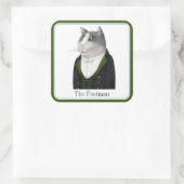FOOTMAN CAT Large Square Stickers + Text (Tasche)