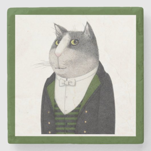 FOOTMAN CAT Marmorstein Untersetzer (Vorderseite)