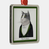 FOOTMAN CAT Premium Square Ornament + Text Aus Metall (Rechts)
