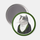 FOOTMAN CAT Round Magnet (Vorderseite/Rückseite)