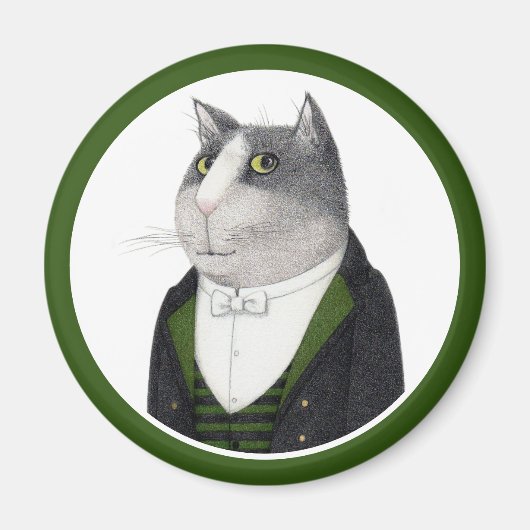 FOOTMAN CAT Round Magnet (Vorne)