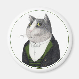 FOOTMAN CAT Round Magnet II