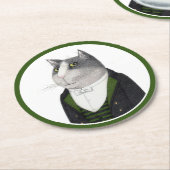 FOOTMAN CAT Round Paper Untersetzer (Angewinkelt)