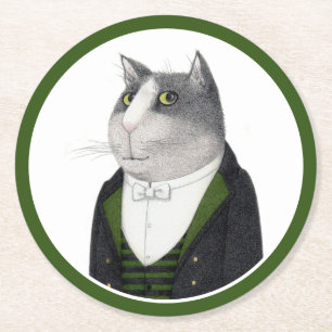 FOOTMAN CAT Round Paper Untersetzer