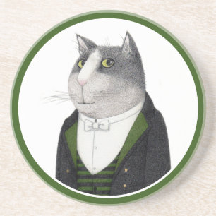 FOOTMAN CAT Round Sandstone Untersetzer