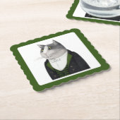 FOOTMAN CAT Scalloped Square Paper Untersetzer (angewinkelt)