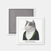 FOOTMAN CAT Square Magnet + Text II (Vorderseite/Rückseite)