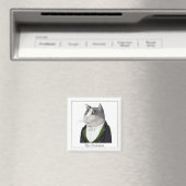 FOOTMAN CAT Square Magnet + Text II (In Situ (Geschirrspüler))