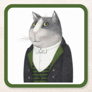 FOOTMAN CAT Square Paper Untersetzer
