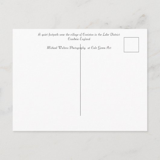 Footpath Coniston England Card Postkarte (Rückseite)