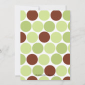 Footprint Baby Shower Einladung Green Polka Dots (Rückseite)