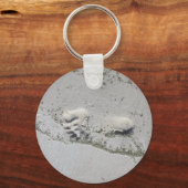 Footprint in der Sand Key Chain Schlüsselanhänger (Vorderseite)