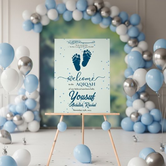Footprint Newborn Baby Boy Muslim Aqiqah Aqeeqa Acrylschild