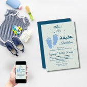Footprint Newborn Baby Boy Muslim Aqiqah Aqeeqa Einladung