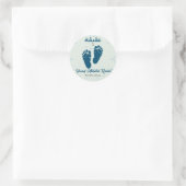 Footprint Newborn Baby Boy Muslim Aqiqah Aqeeqa Runder Aufkleber (Tasche)