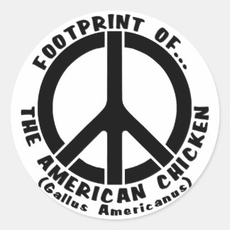 Footprint of the American Chicken (Art 1) Runder Aufkleber