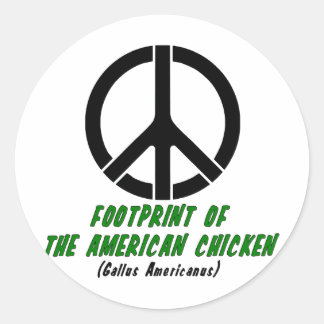 Footprint of the American Chicken (Art 2) Runder Aufkleber