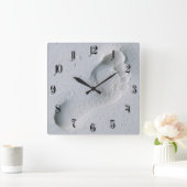 Footprint Quadratische Wanduhr (Zuhause)