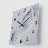 Footprint Quadratische Wanduhr (Winkel)