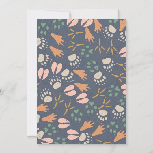 Footprints Animal Lover Natural Spring Vibes Einladung (Vorderseite)