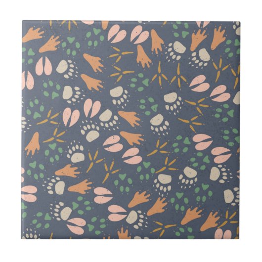 Footprints Animal Lover Natural Spring Vibes Fliese (Vorderseite)