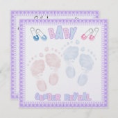 Footprints Baby Gender Reveal Party Einladung (Vorne/Hinten)