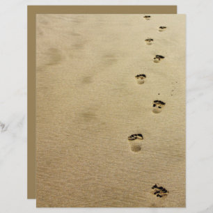 Footprints Beach Sand Scrapbooking Papier