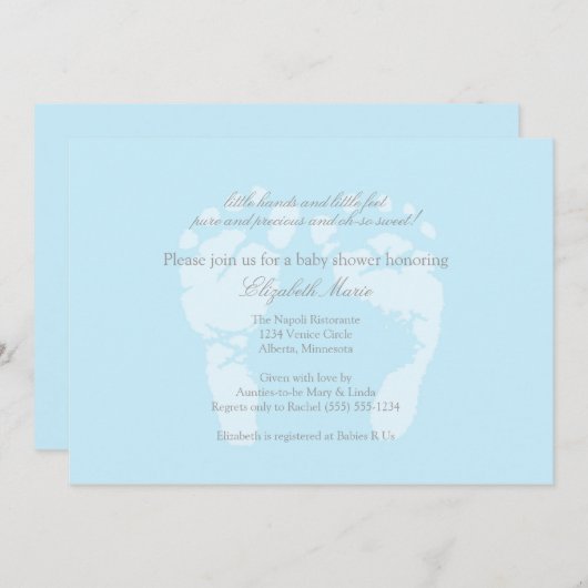 Footprints Einladung (Vorne/Hinten)