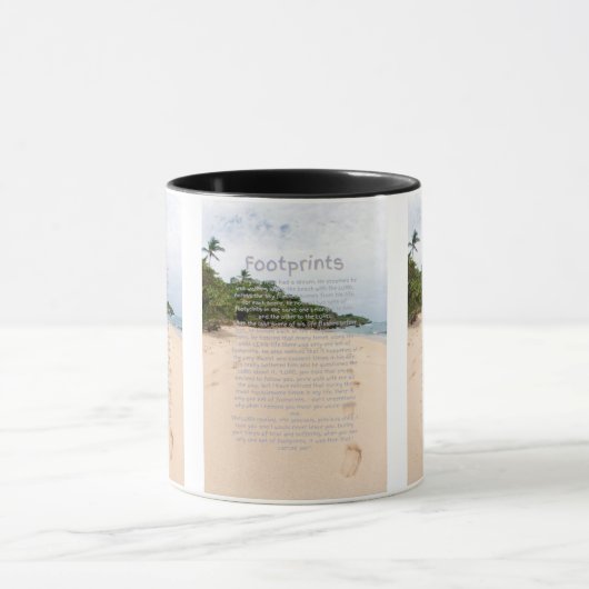 Footprints Gedicht 2A Zwei-Tone-Tasse Tasse (Zentrum)