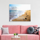 Footprints im Sand Gedicht 20x16 Leinwanddruck (Insitu (Wohnzimmer))