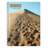 Footprints im Sand Journal Notizblock (Vorderseite)