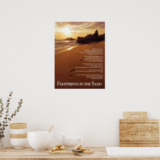 FootPrints im Sand Poster (Küche)