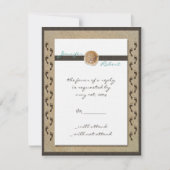 Footprints im Sand Response Card RSVP Karte (Vorderseite)