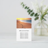 Footprints in Sand Theme Business Cards Visitenkarte (Stehend Vorderseite)