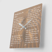 Footprints in the Sand Inspirational Poem Quadratische Wanduhr (Winkel)