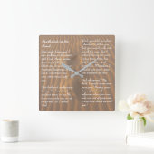 Footprints in the Sand Inspirational Poem Quadratische Wanduhr (Zuhause)