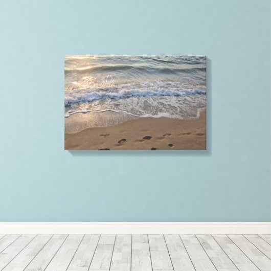 Footprints in the Sand Leinwanddruck (Insitu (Holzboden))