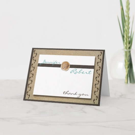 Footprints in the Sand Thank You Dankeskarte (Vorderseite)